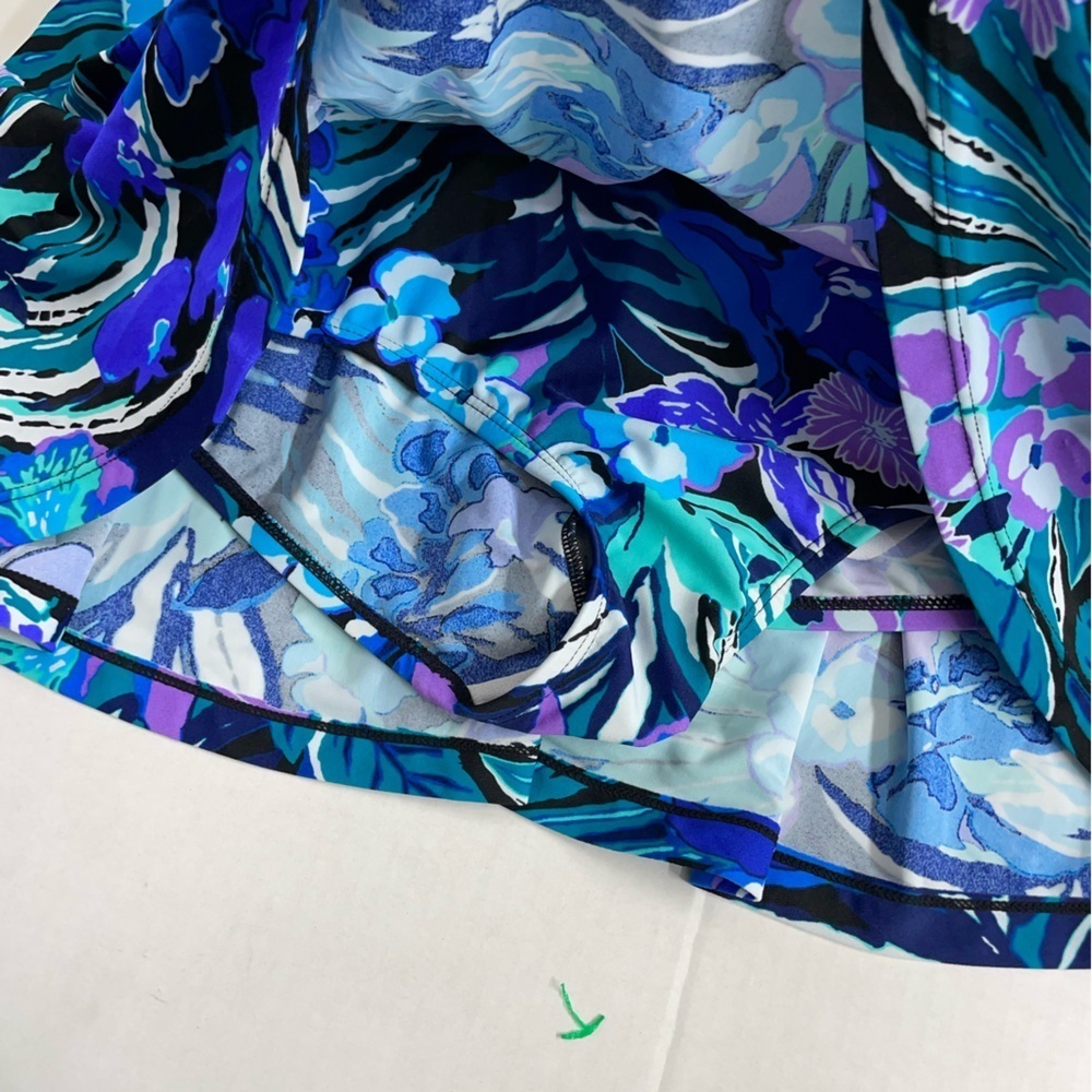 Maxine of Hollywood Blue and Purple Floral Swimwear - Picture 4 of 5